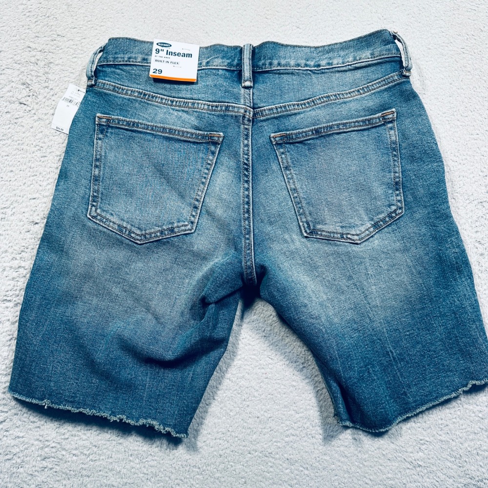 Old Navy Denim Jean Shorts Men 29 Slim Built-In Flex 9" Inseam Raw Hem NWT Jorts